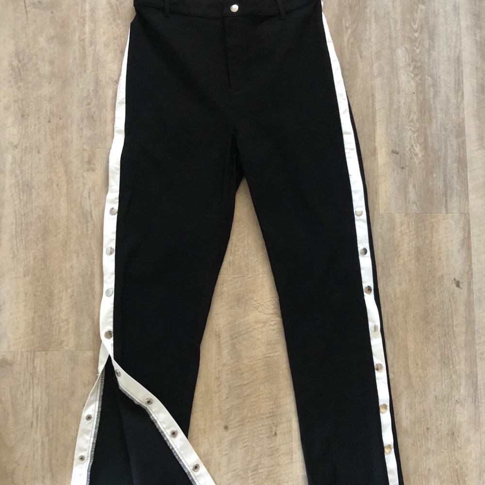 Black and white track pant